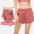 New Design Yoga Shorts With Pockets Stretchy Waistband Womans Running Shorts Breathable Gym Sports Shorts